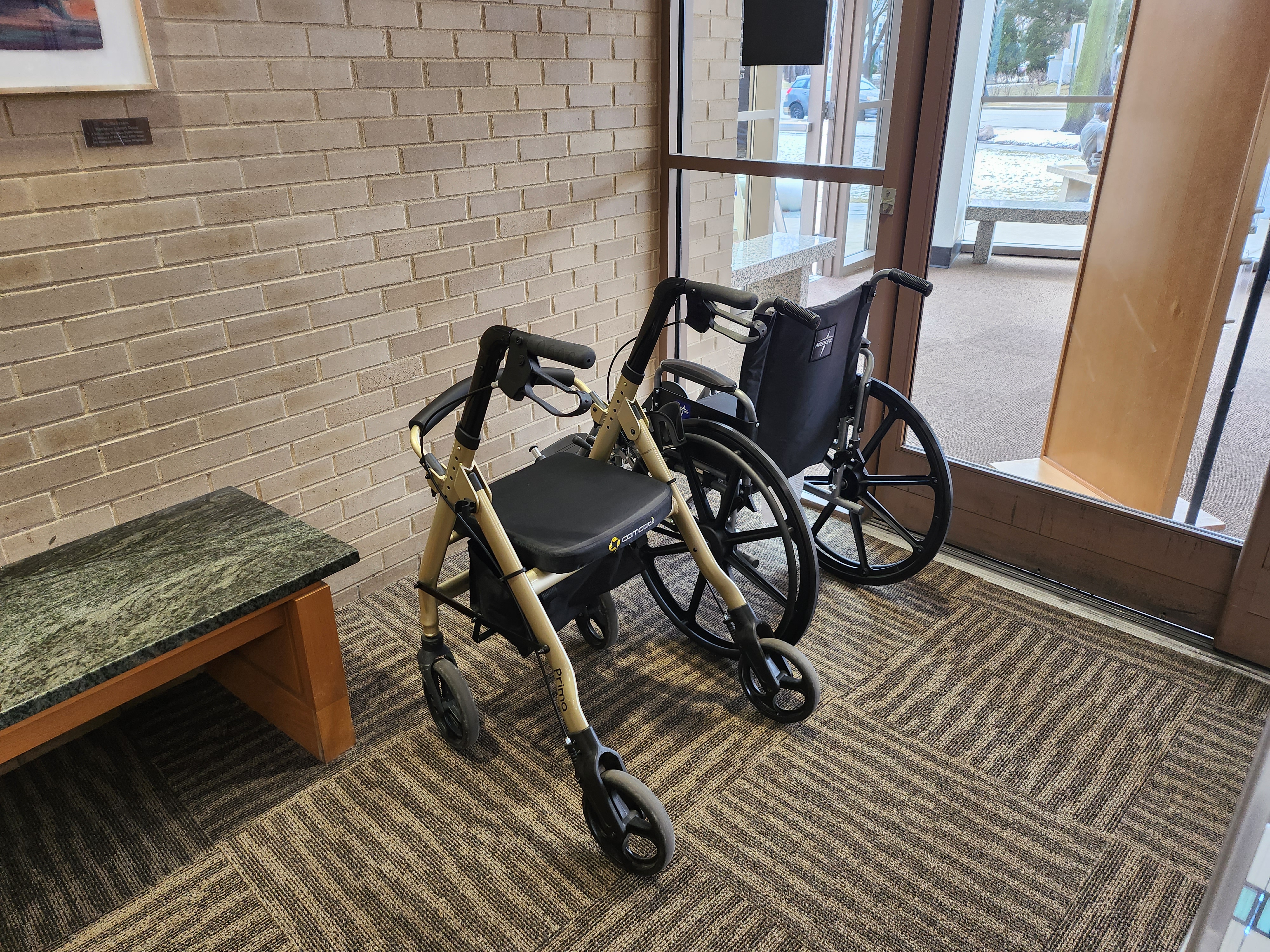 Image of wheelchair and walker