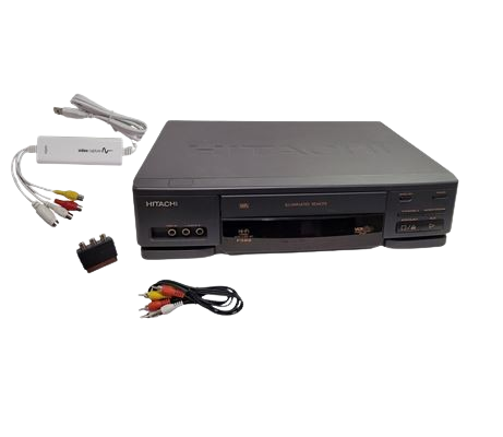 VCR and other components that will aid in digitizing VHS tapes