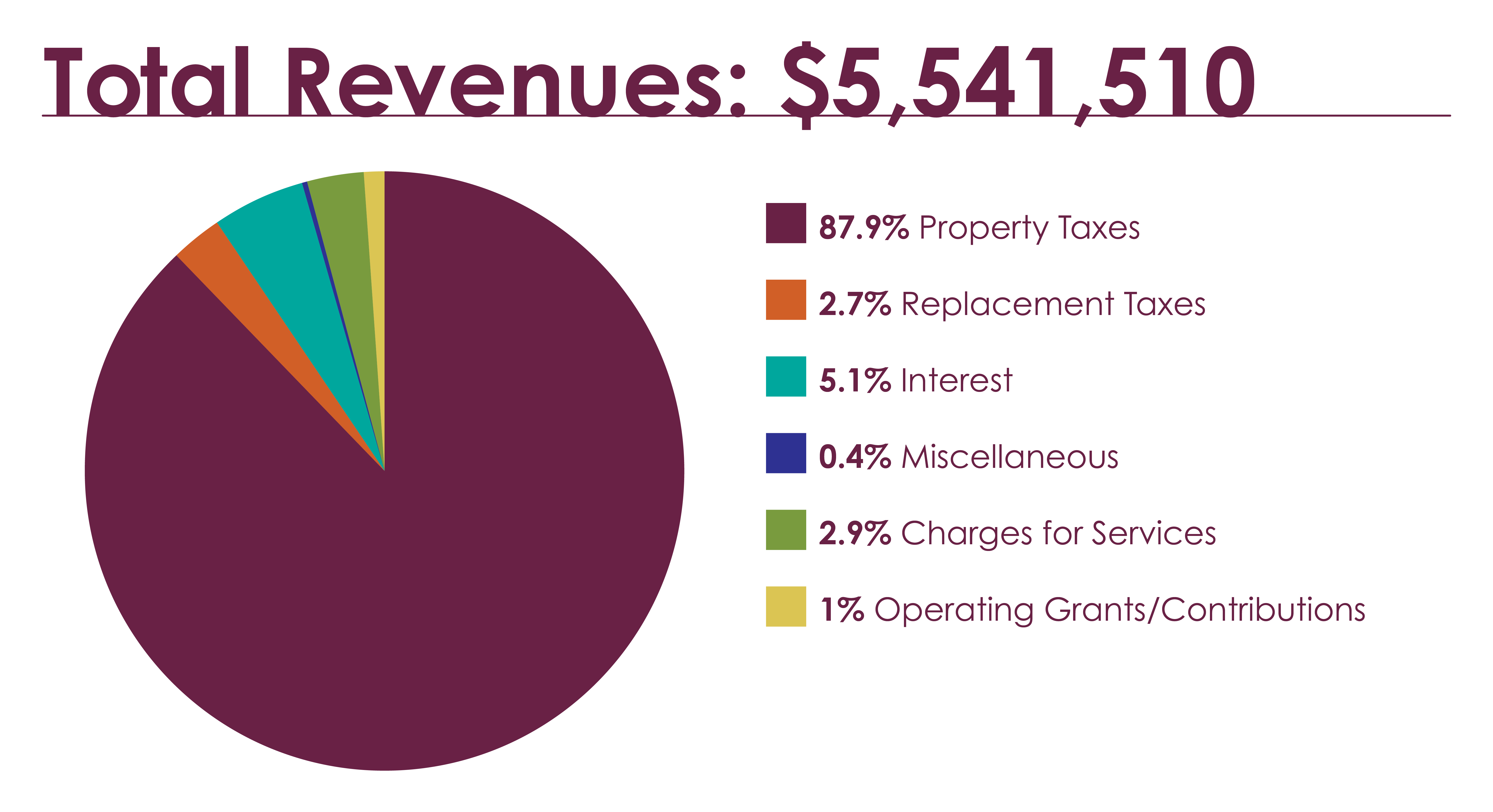 pie chart showing sources of library revenues