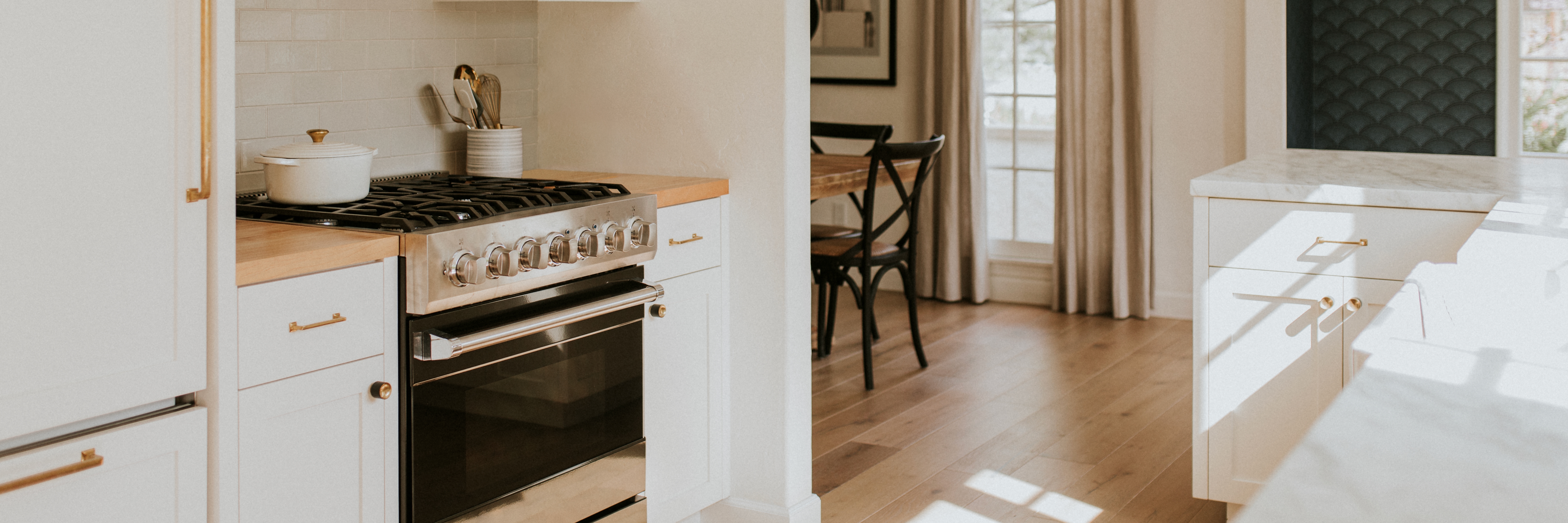 Modern kitchen with natural light 