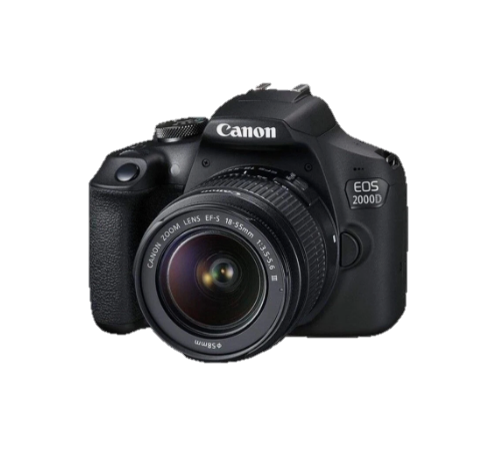 Photograph of a black Canon DSLR camera