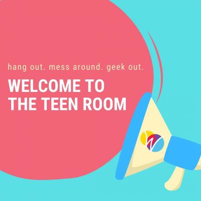 graphic with text Welcome to the Teen Room