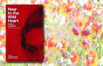 Book cover of Near to the Wild Heart on a background with a flower print. 