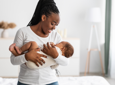 Woman singing to her baby