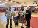 Librarians Amanda and Eti took a photo with authors Peter H. Reynolds and Marc Colagiovanni at Avoca West