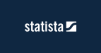 Statista in white with a blue background
