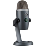 Gray microphone on a stand