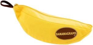 Banana-shaped yellow bag for the game Bananagrams