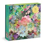 Box for the jigsaw puzzle Succulent Mosaic, showing colorful illustrated succulents