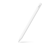 Photograph of an apple pencil, which looks like a solid white pencil. 