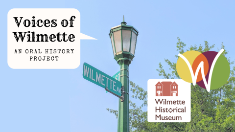 Voices of Wilmette Oral History Project with library and museum logos
