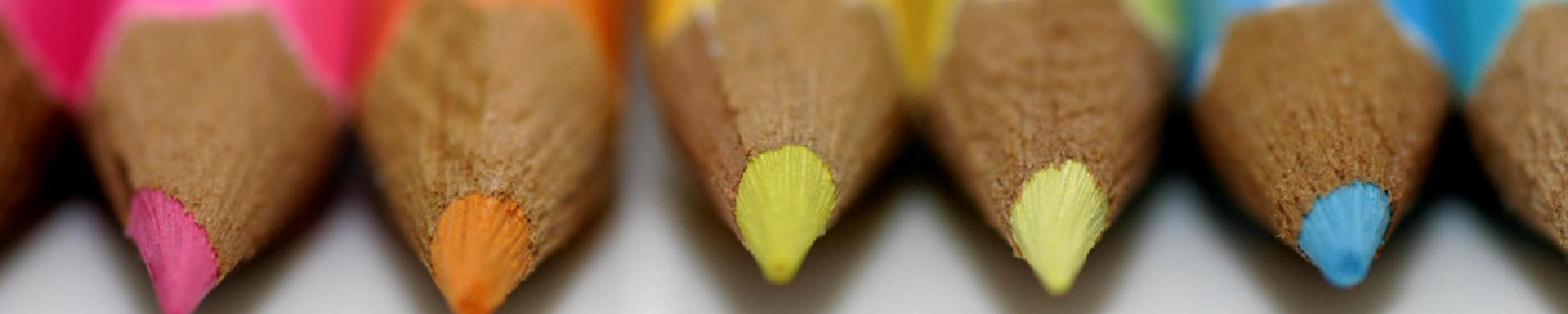 Row of colored pencils